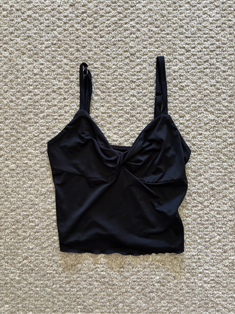 Princess Polly Black Twist-Front Tank Top